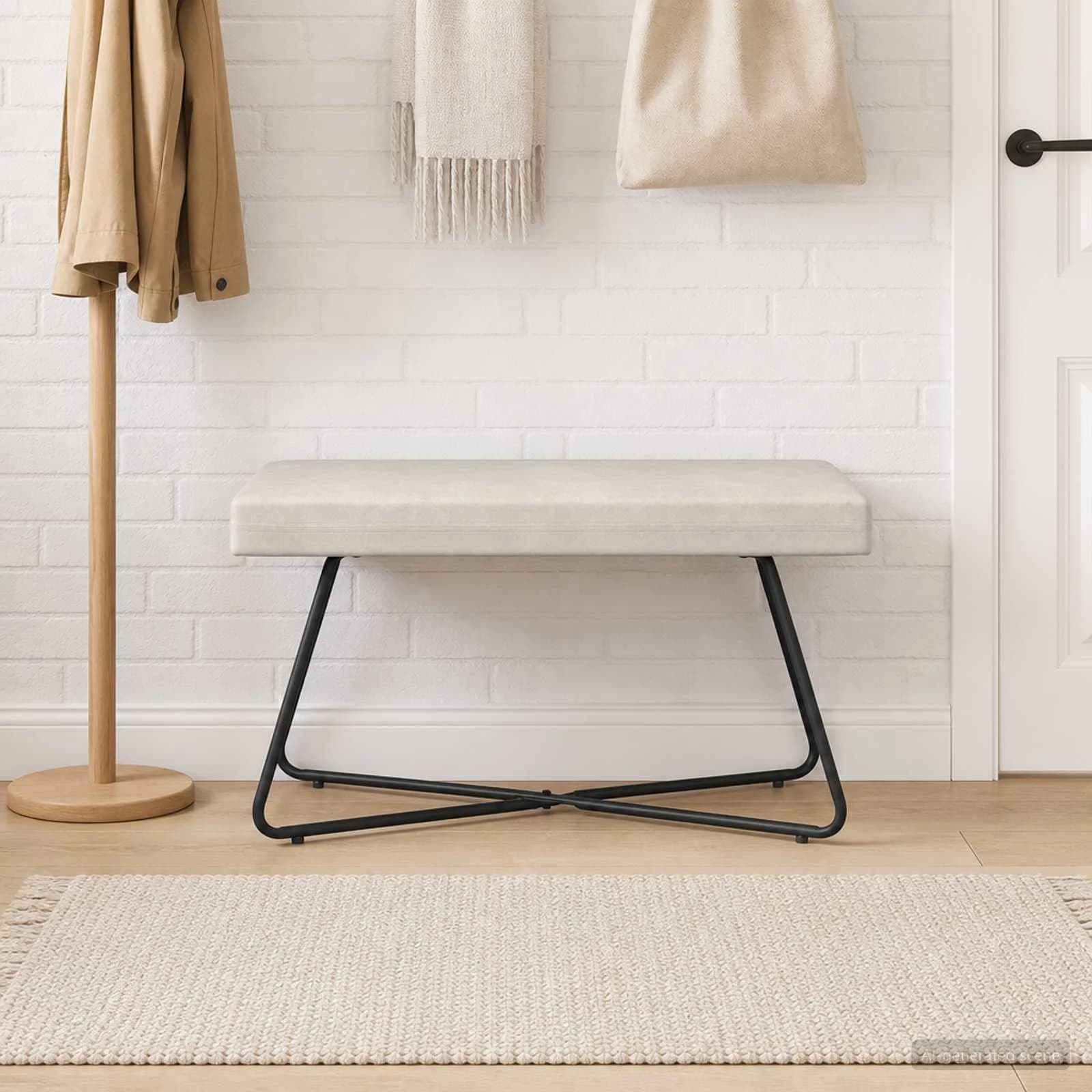 klop Krem 80 x 40 x 45 cm Žamet - slika 4