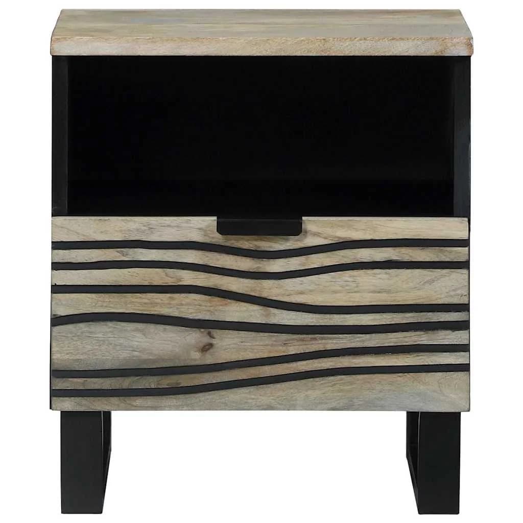 Nočna omarica Bela 40 x 33 x 46 cm Inženirski les - slika 3