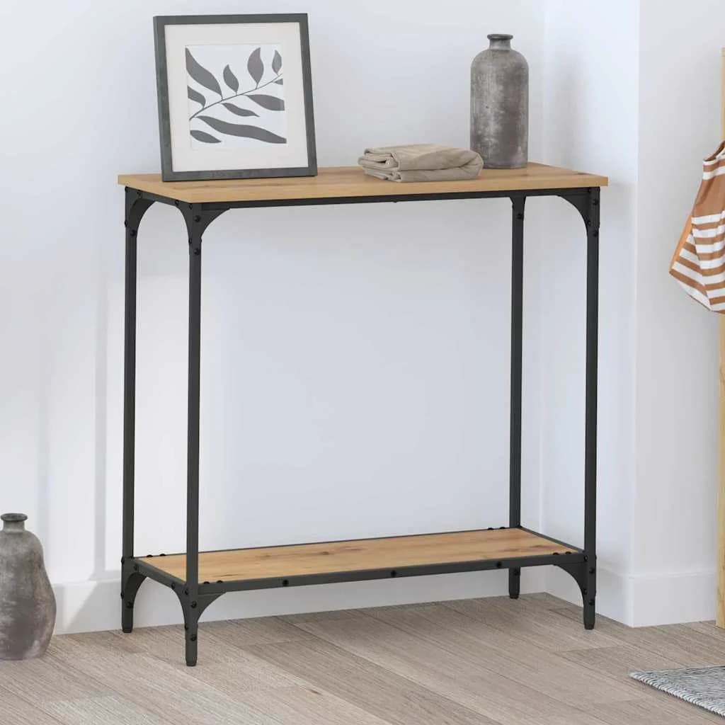 Konzolna miza artisan hrast 75 x 30.5 x 75 cm Inženirski les