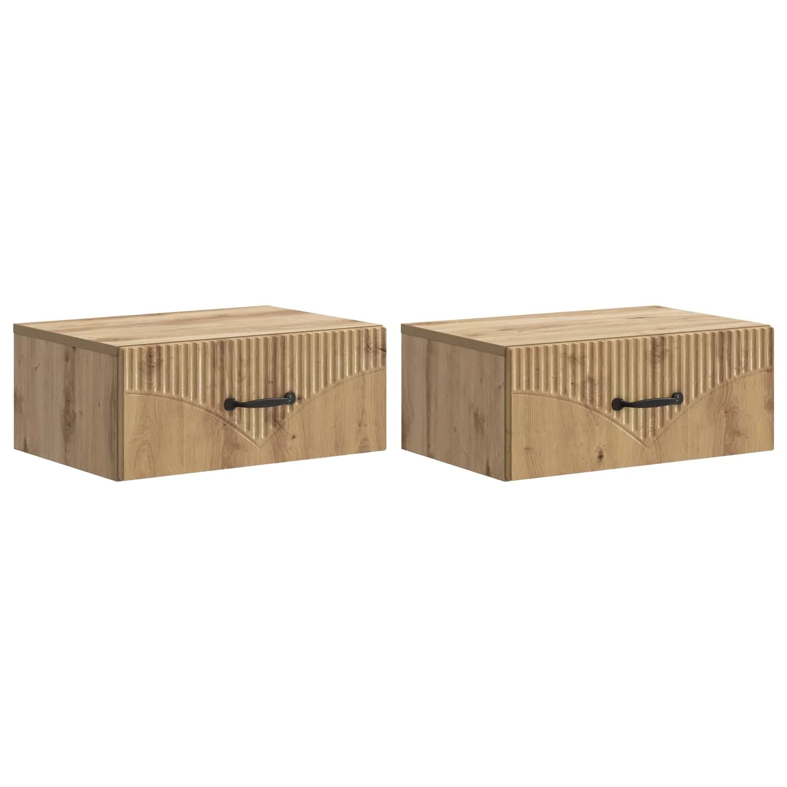 Stenski nočni omarici 2 kos Artisan hrast 49 x 34,5 x 20 cm - slika 2