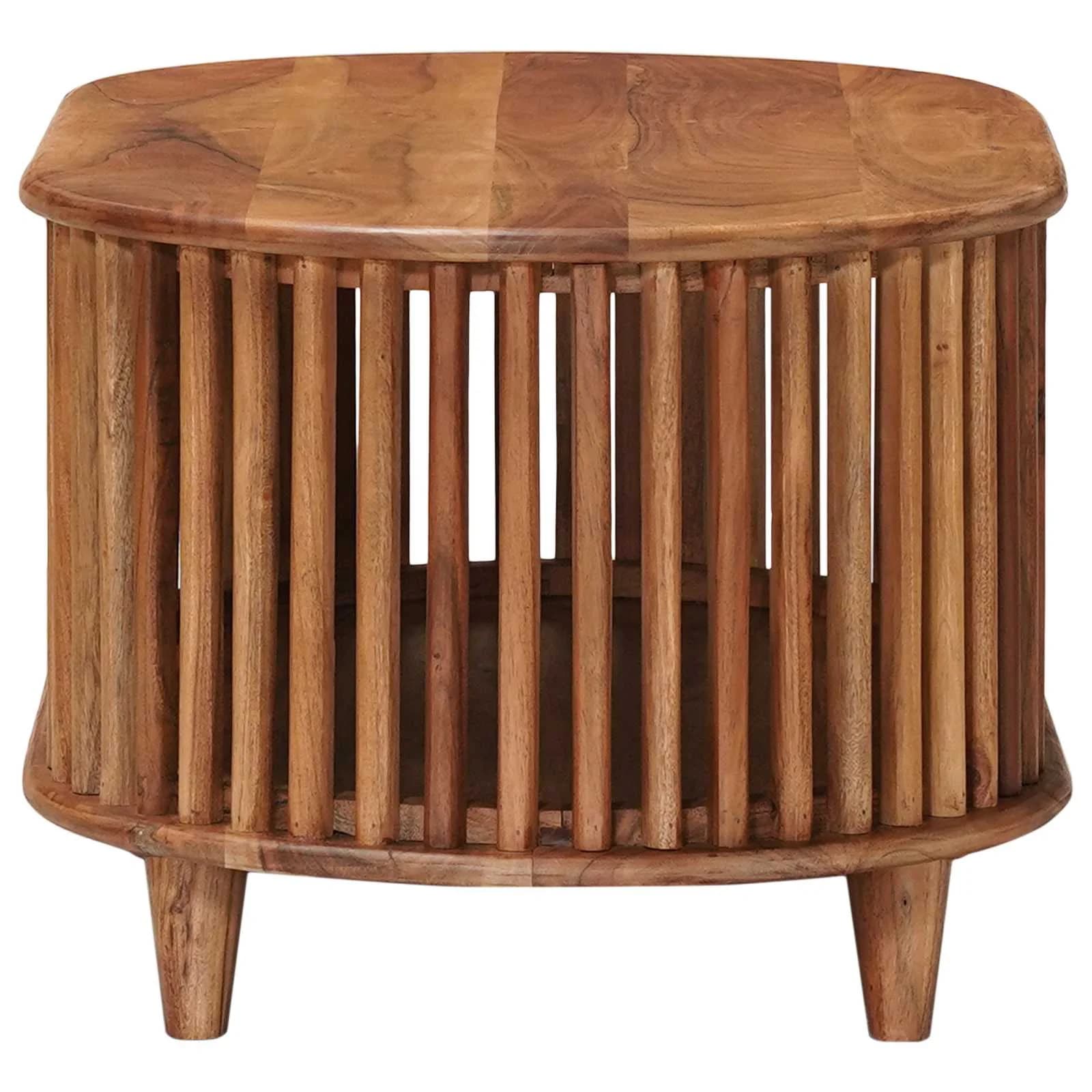 Ročno izdelana miza za kavo Teak rjava 85 x 50 x 40 cm - slika 5