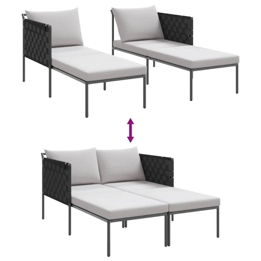 Ležalnik Antracit 153 x 115 x 69.5 cm Prašno lakirano jeklo - slika 10