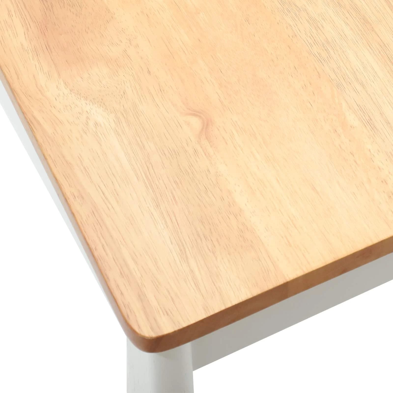 Jedilni stol 2 kos Trda guma bela in naravna 51 x 61 x 80,5 cm - slika 9