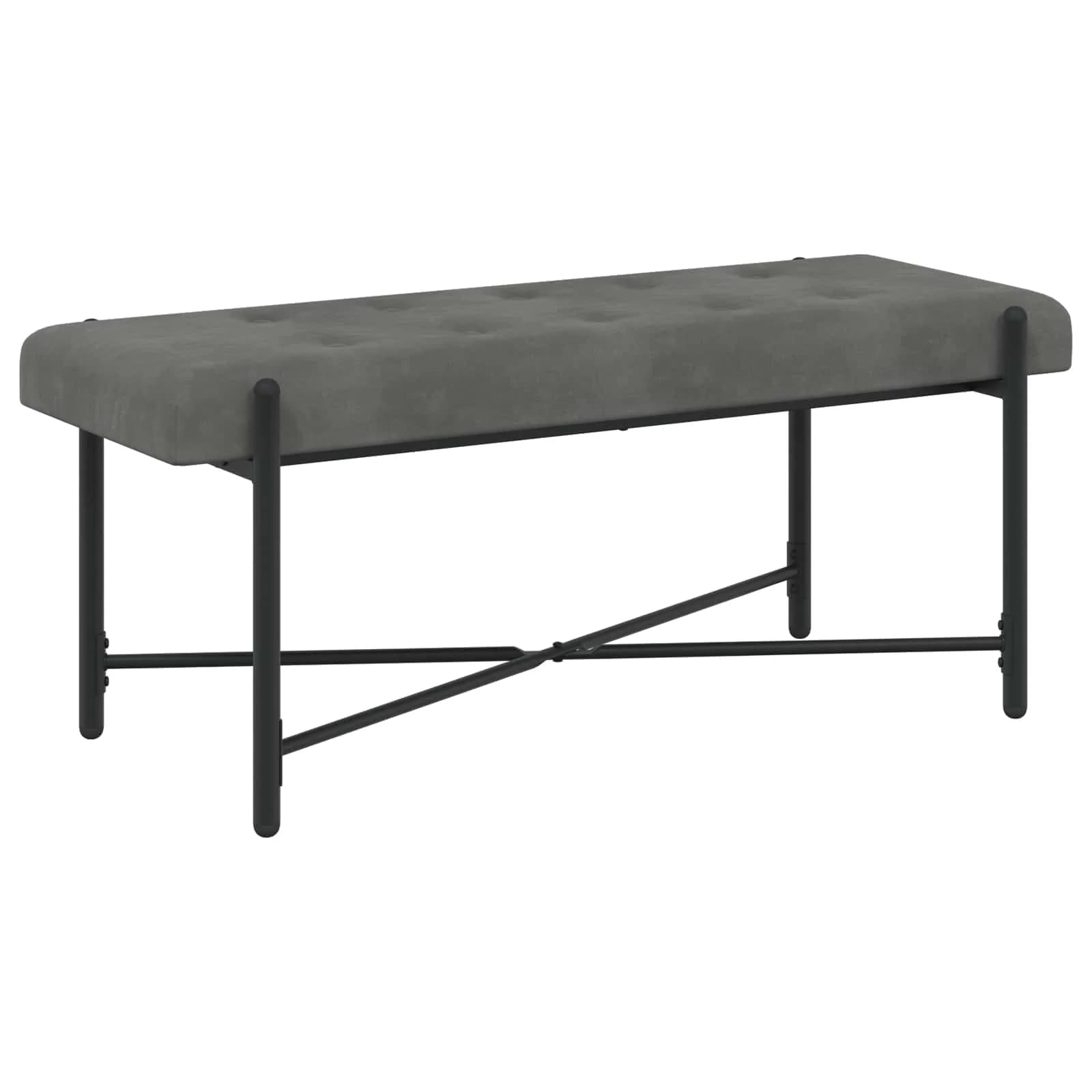 Klubska klop z gumbi in vzglavniki Temno siva 110 x 40 x 46 cm - slika 5