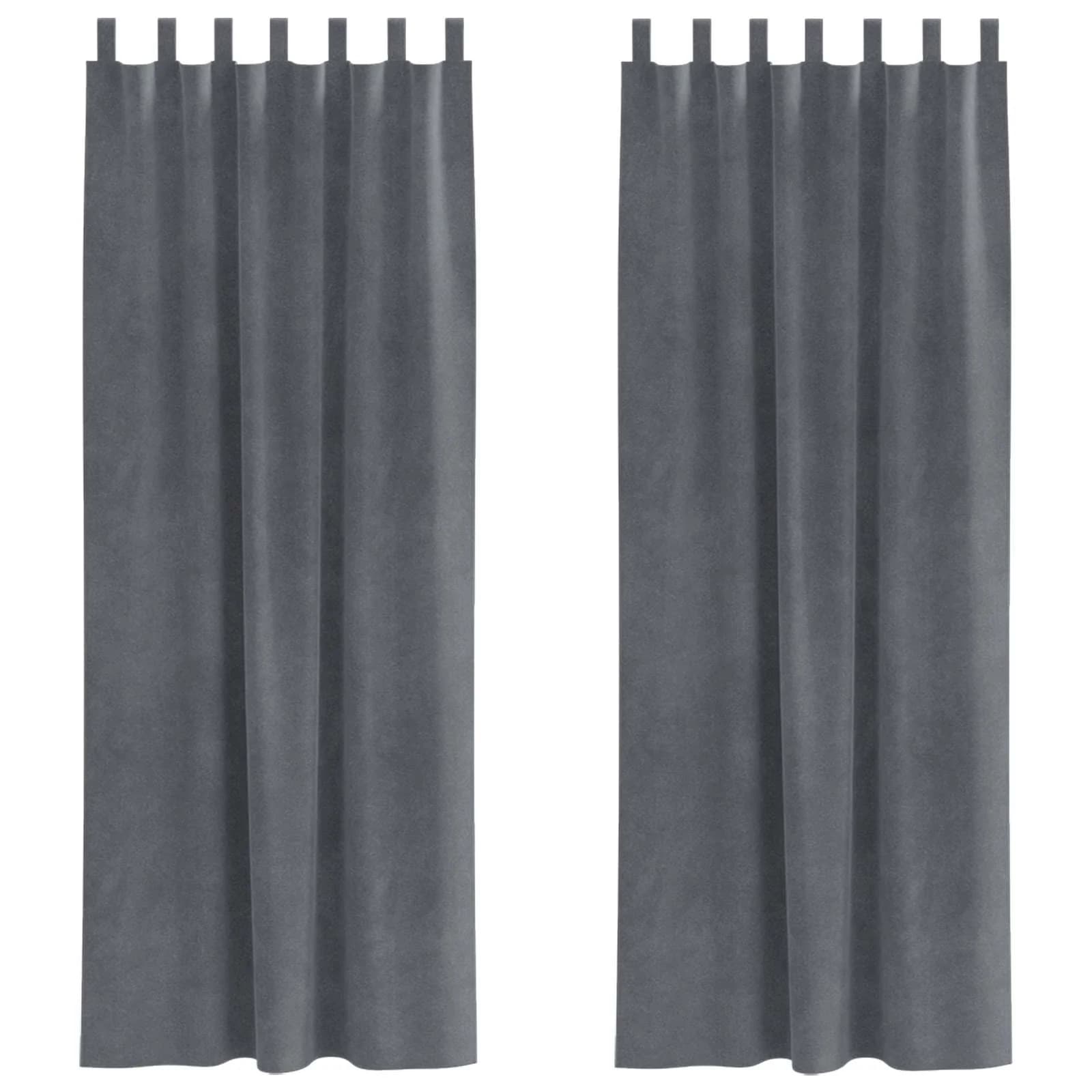 Zatemnitvene zavese 2 kos Svetlo siva 140 x 260 cm Žamet - slika 2
