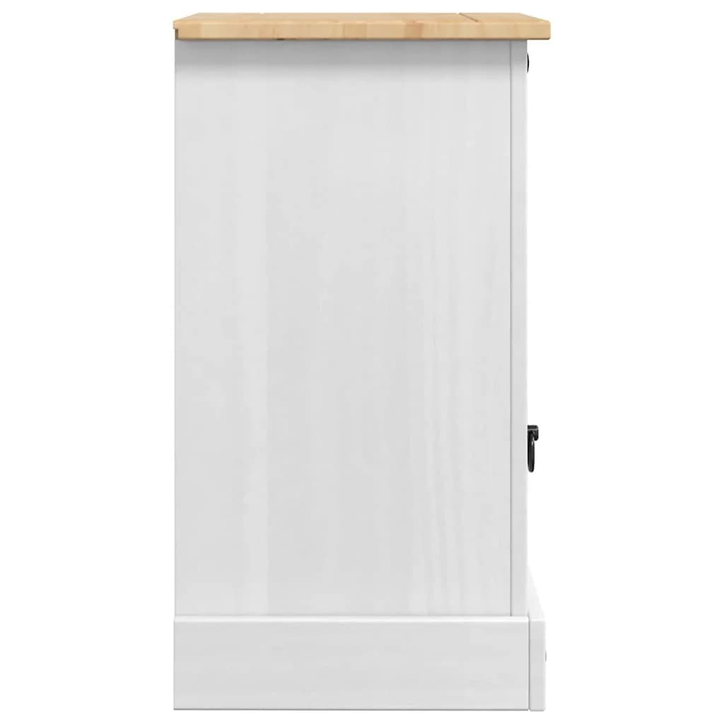 Nočna omarica Corona Bela 45 x 35 x 64 cm Masivno borovo les - slika 7