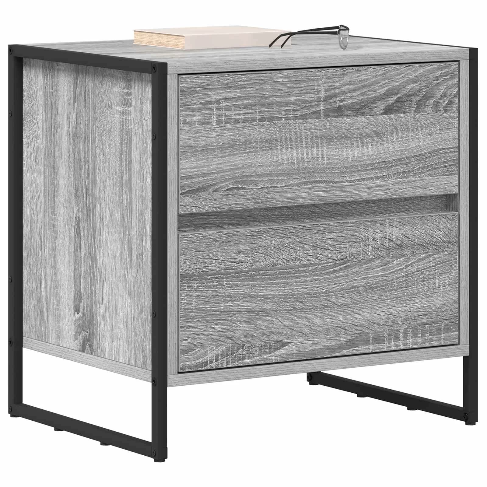 Nočna omarica 2 kos Siva Sonoma 50 x 39.5 x 50 cm - slika 3