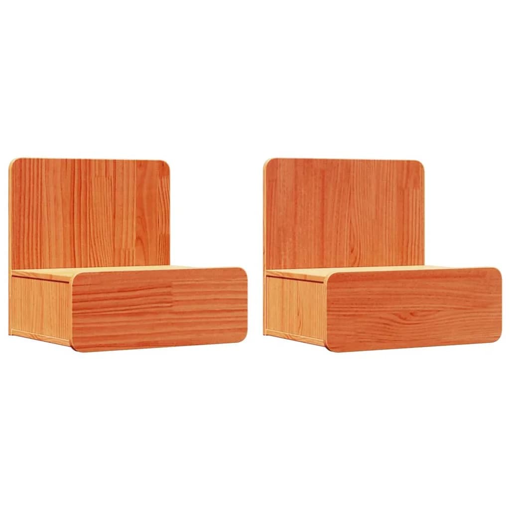 Nočna omarica 2 kos Voskast rjav 44 x 32,5 x 40 cm - slika 2