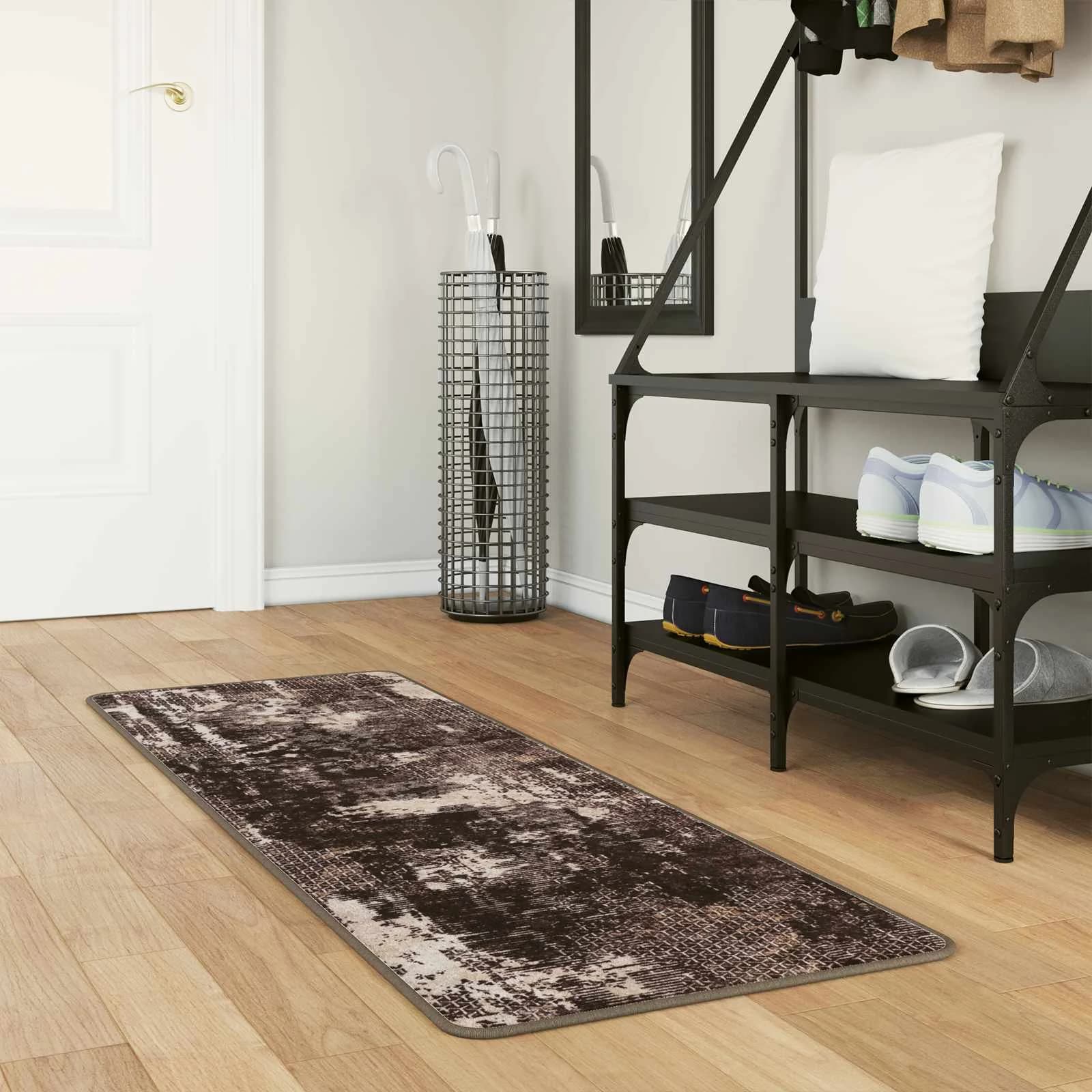 Preproga runner MARSA Črna 50 x 200 cm Poliester in PVC