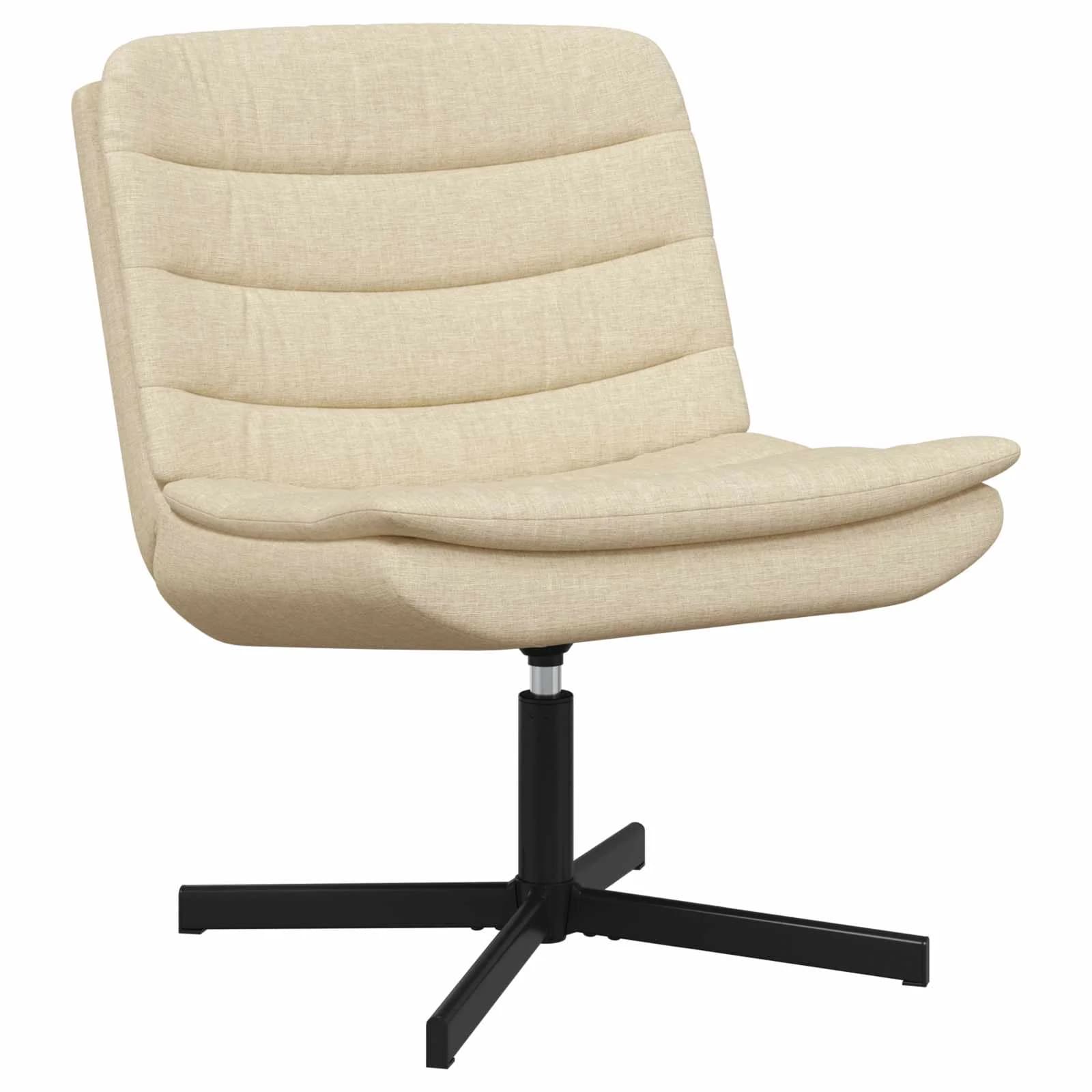 Vrtljiv stol krema 63 x 75 x 76 cm blago