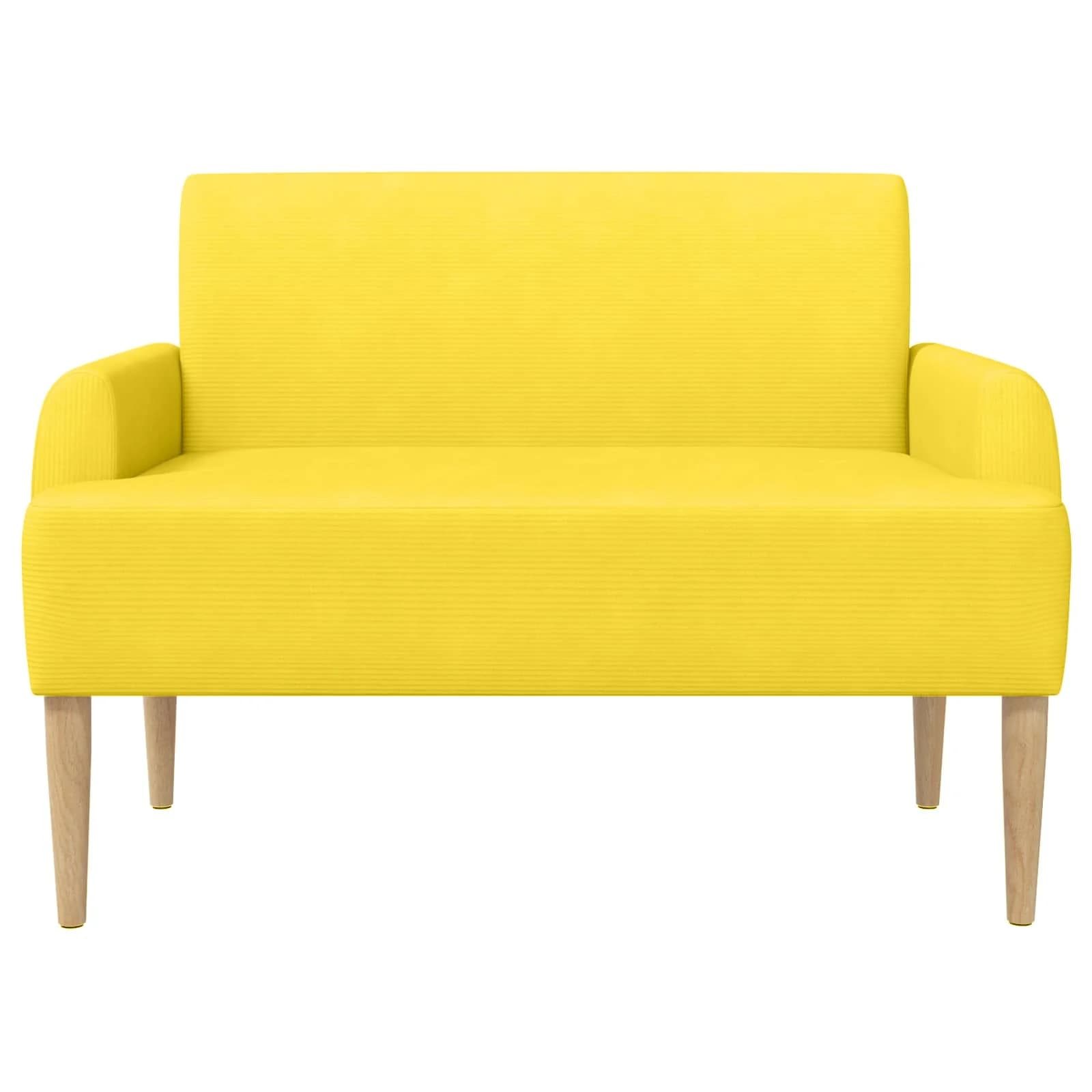 Dvojnica s gumbi Svetlo rumena 116 x 67 x 81 cm Žametna tkanina - slika 3