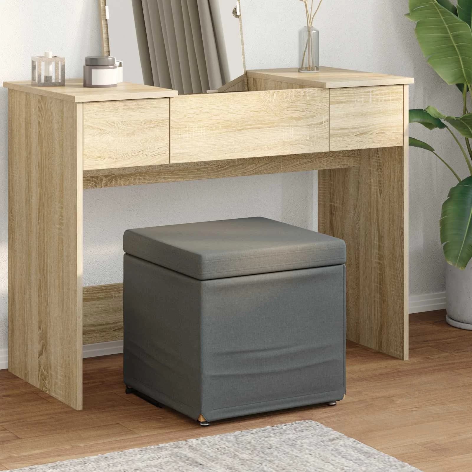 Stolica Temno siva 41 x 41 x 40 cm Tkanina in obdelano les