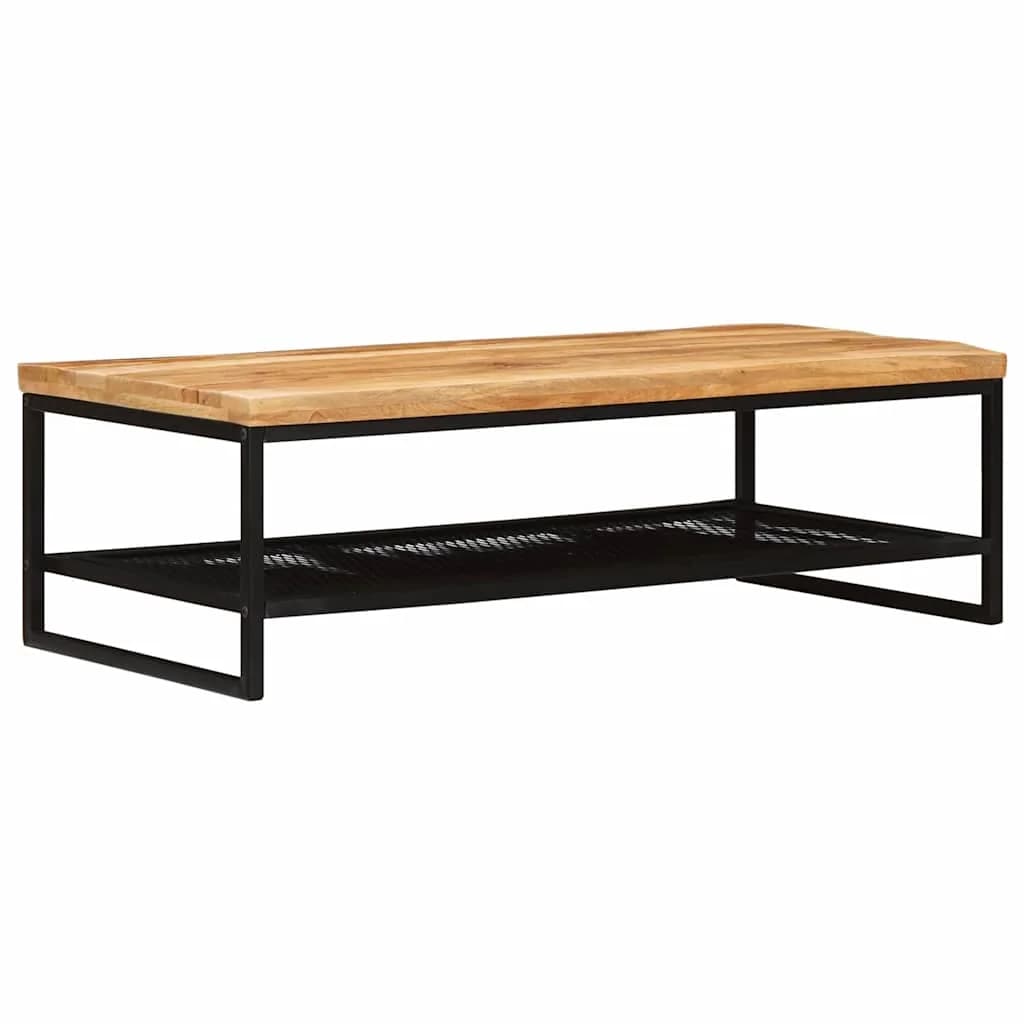 Klubska miza Rjava in črna 110 x 55 x 35 cm Masiven les manga - slika 4
