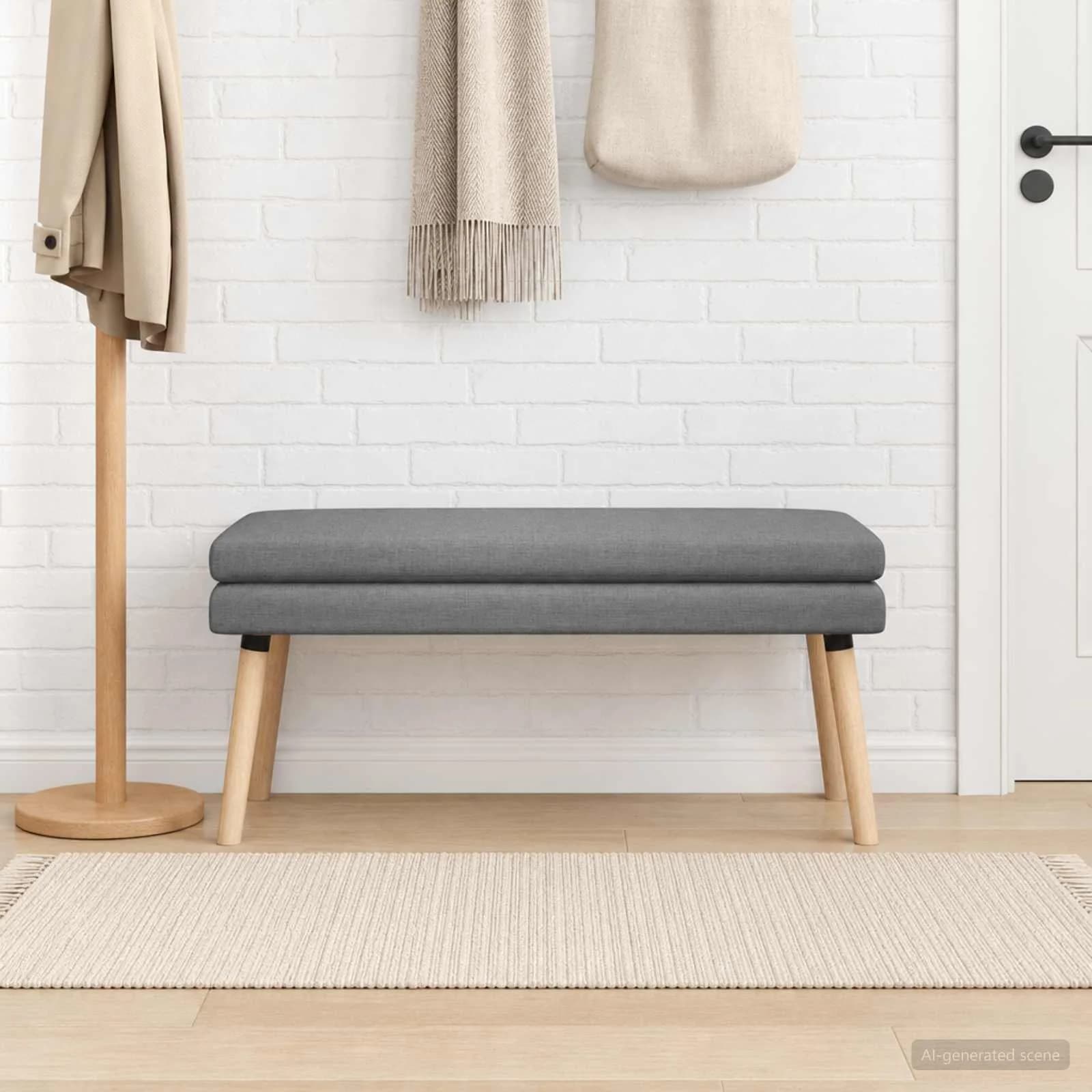 Dvojna klop Temno siva 110 x 40 x 47 cm Blago