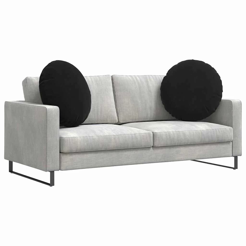 Sedežne blazine 2 kos Žamet Črna Ø 80 x 29 cm - slika 3