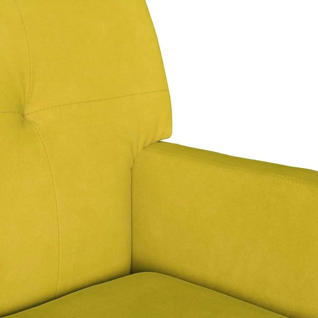 Chesterfield klop Rumena 112 x 65,5 x 75 cm Žamet - slika 7