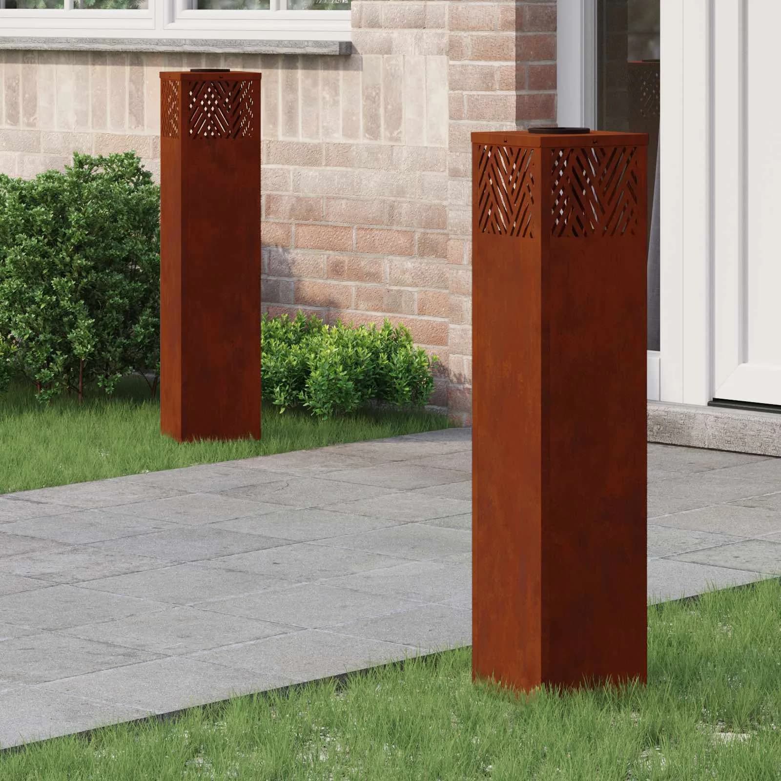 Solarno LED svetilo za pot 2 kos Toplo bela 18 x 18 x 80 cm