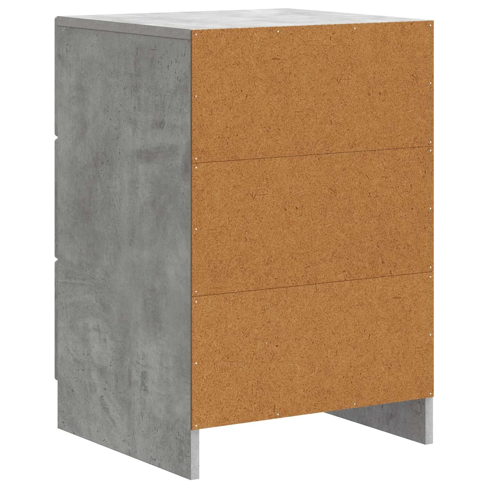 Nočna omarica Betonsko siva 43 x 41 x 63,5 cm Inženirski les - slika 7