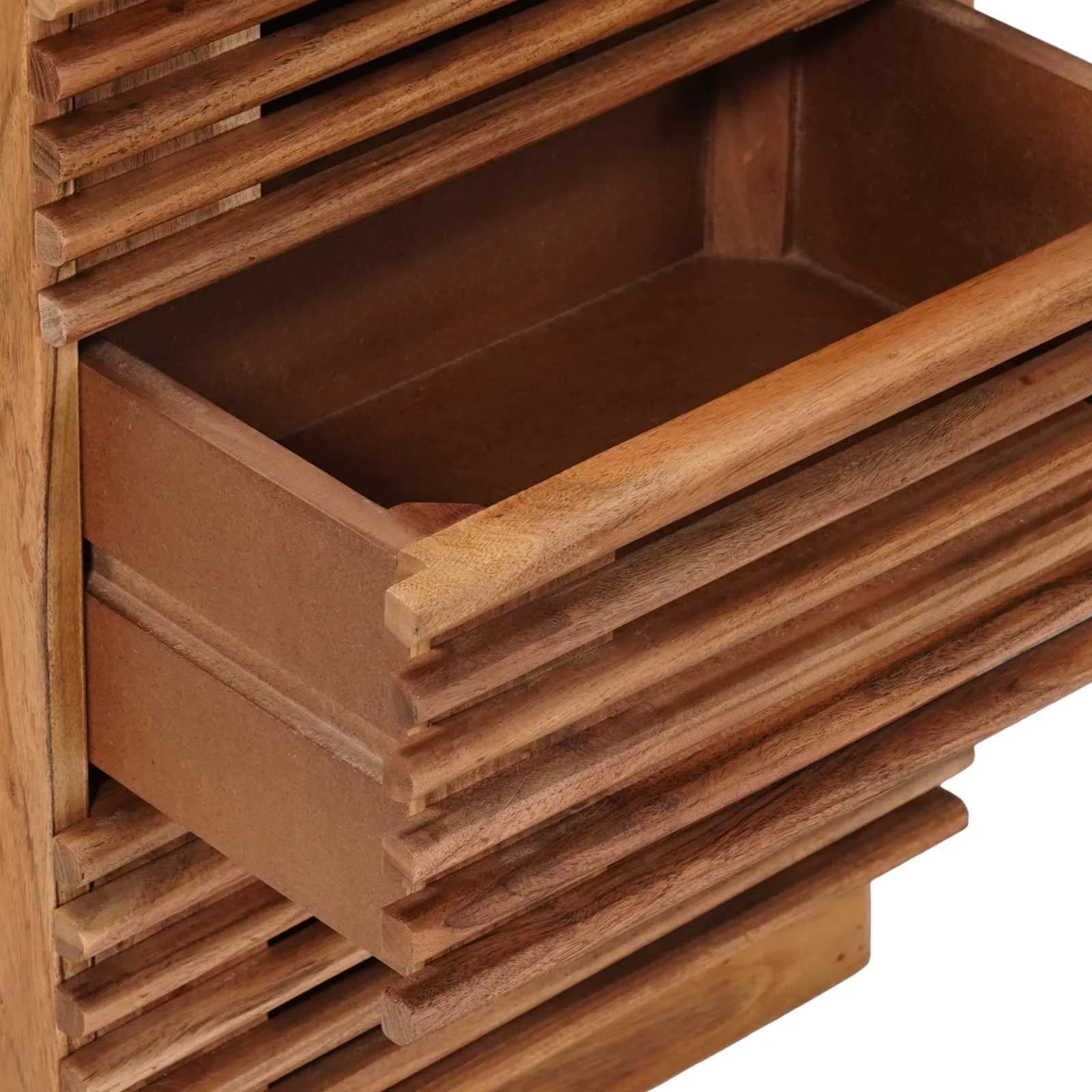 Ročno izdelana nočna omarica Teak rjava 40 x 30 x 60 cm - slika 9
