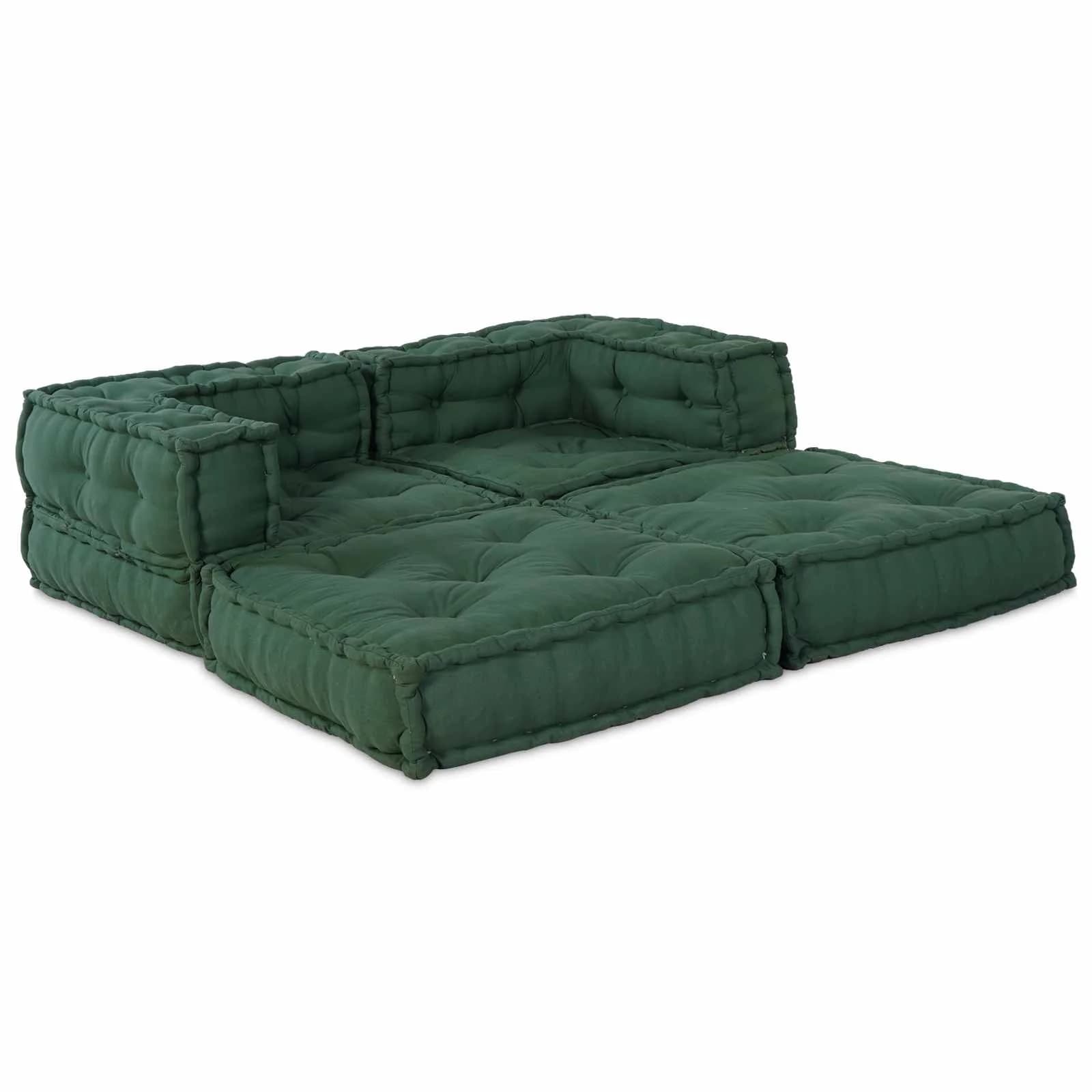 Modularna sedežna enota 2 kos Blago Zelena 140 x 70 x 56 cm - slika 2