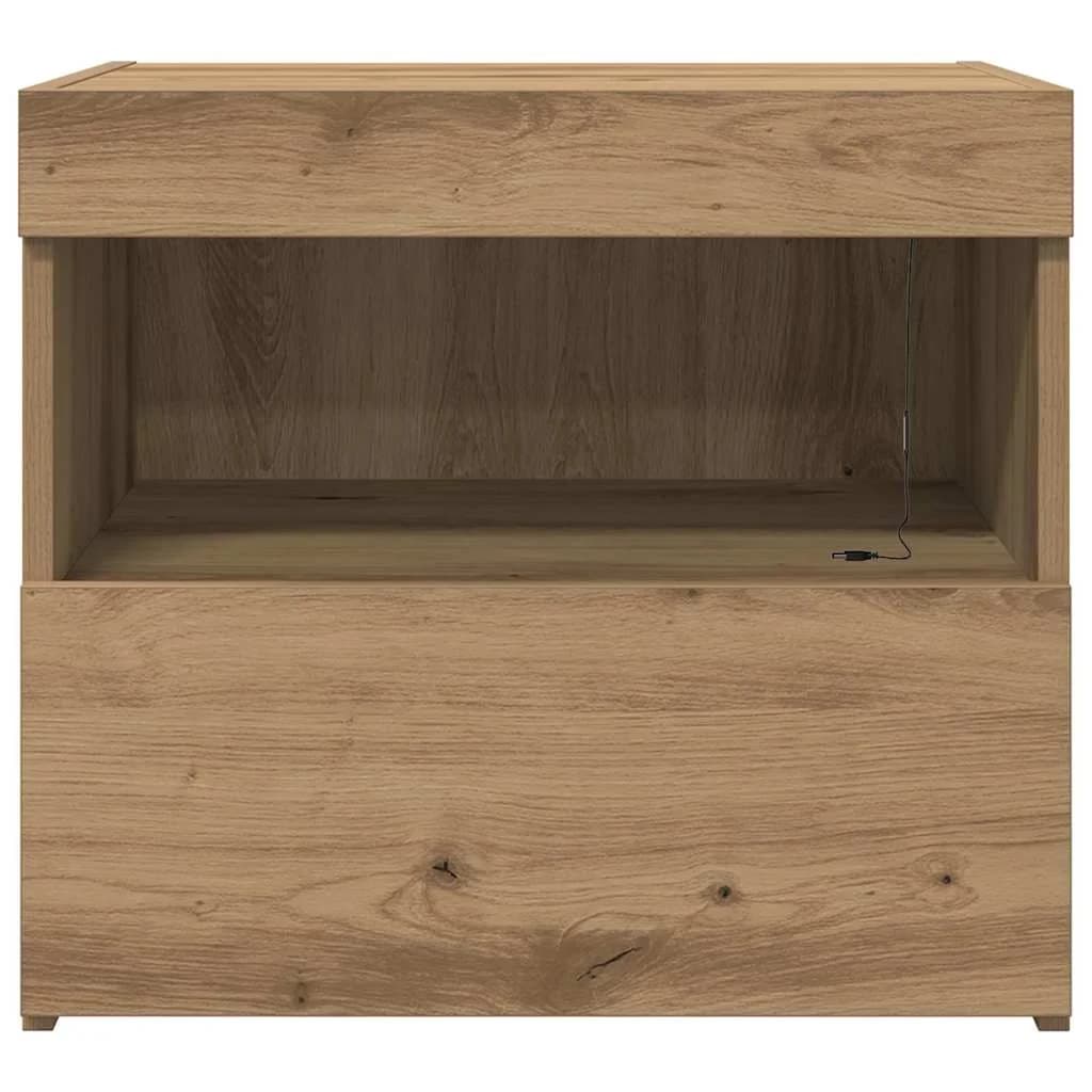 Nočna omarica Umetni hrast 50 x 40 x 45 cm Inženirski les - slika 7