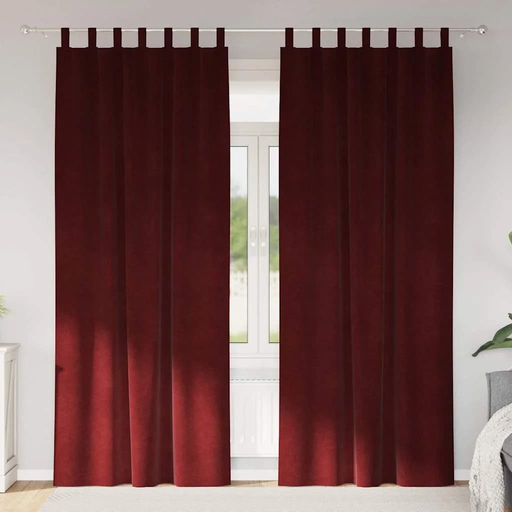 Zatemnitvene zavese 2 kos Vinorodna rdeča 140 x 260 cm Žamet