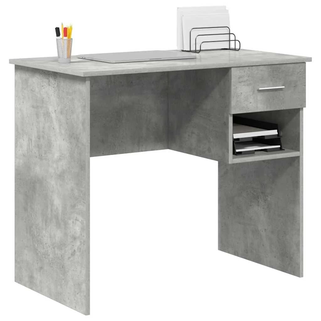 Miza Betonsko siva Inženirski les 90 x 49 x 75 cm - slika 3
