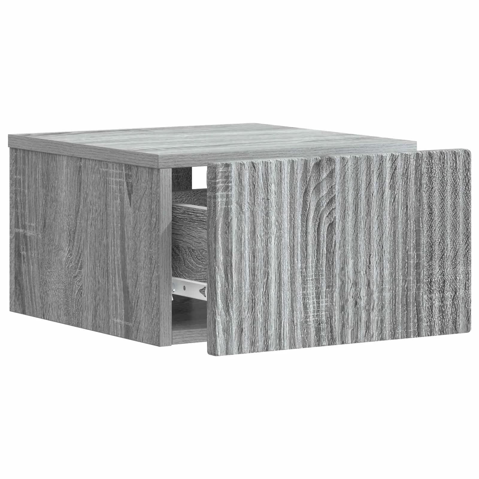 Stenski nočni omarici s predalom Siva Sonoma 33 x 34,5 x 20 cm - slika 4