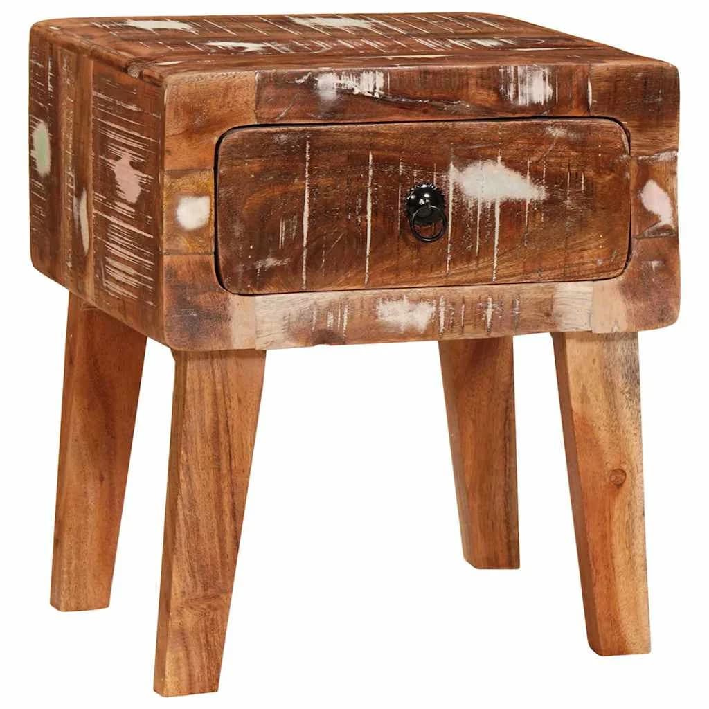 Stranska miza Rjava 40 x 32 x 46 cm Trdna obnovljena les - slika 3