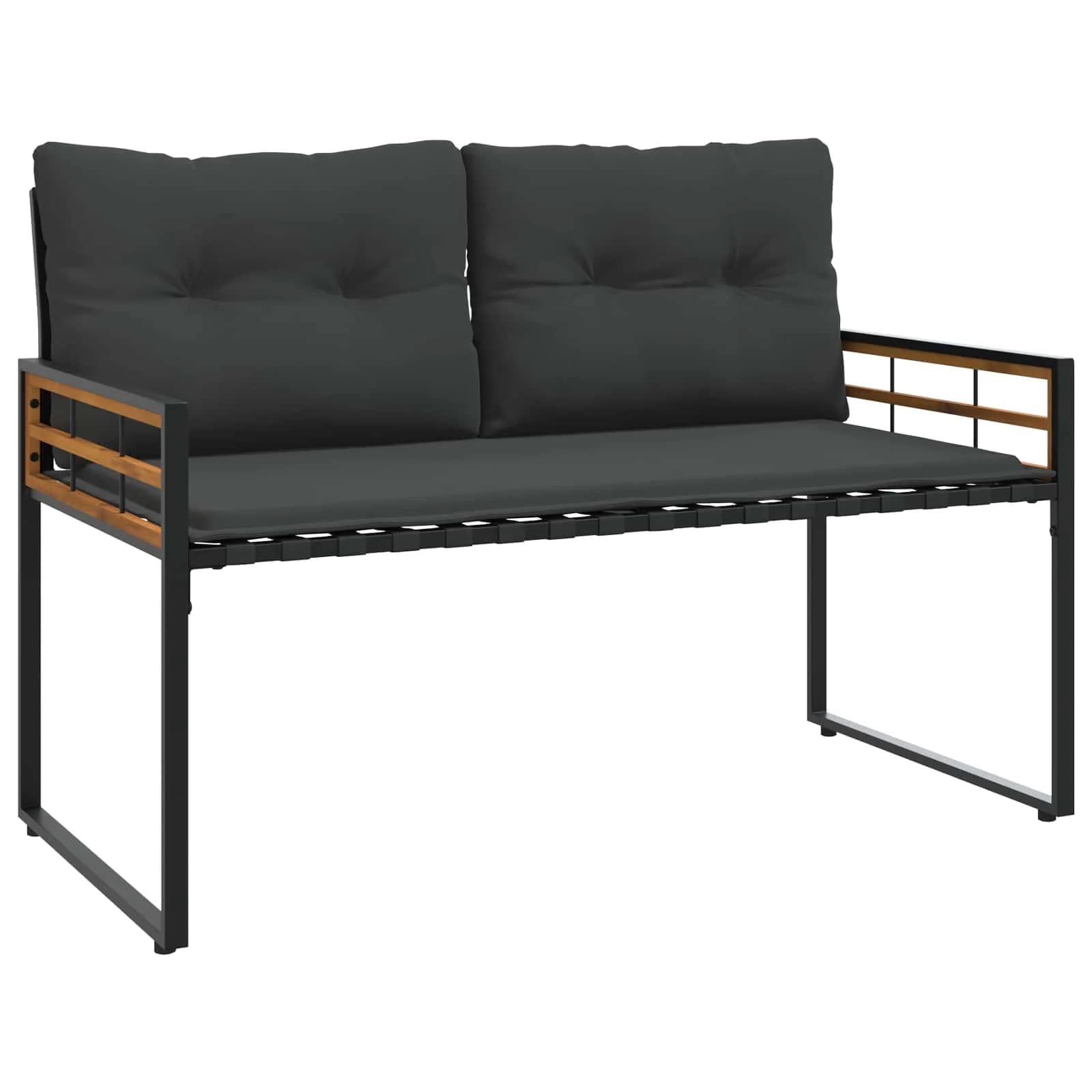 Lesena ležajna klop z blazino Zatemnjeno siva 114 x 55 x 77 cm - slika 2