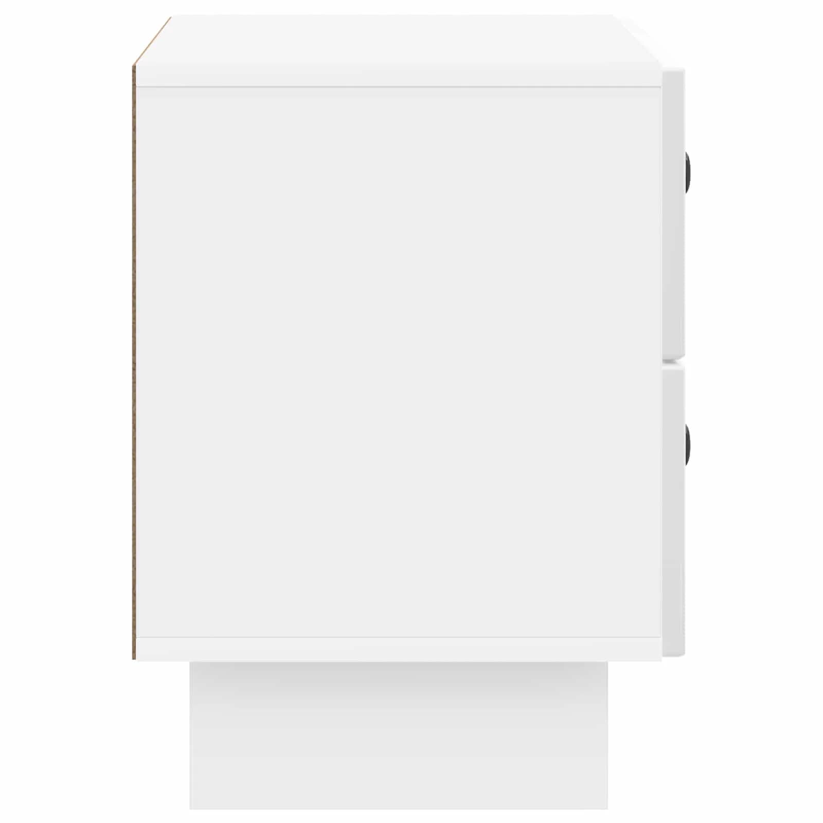 Nočna omarica s predalom Bela visok sijaj 62 x 34,5 x 47,5 cm - slika 6