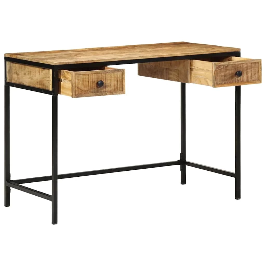 Pisalna miza Rjava 105 x 50 x 75 cm Trdna mango les in kovina - slika 2