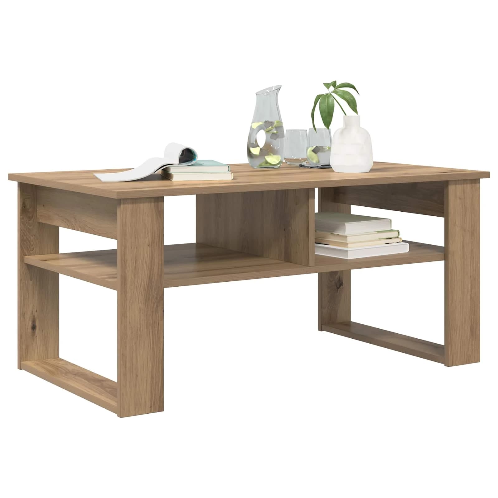 Klubska miza Umetni hrast 96 x 54 x 44 cm Inženirski les - slika 3
