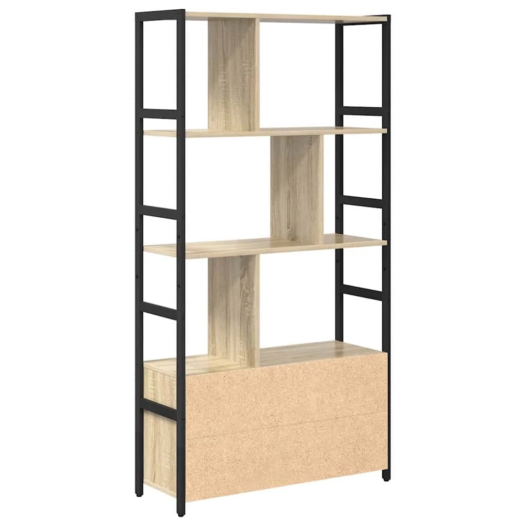 Knjižna polica 80 x 30 x 155,5 cm Inženirski les Sonoma hrast - slika 8