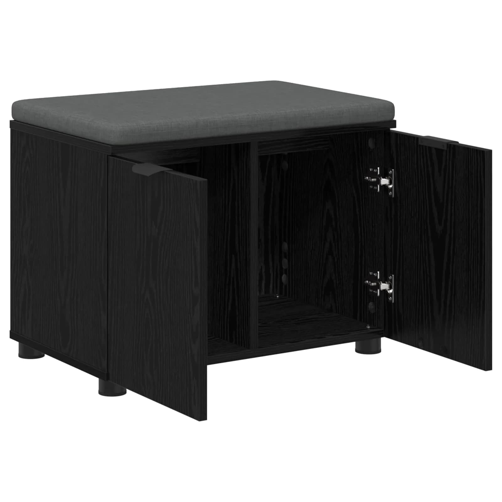 Haldna klop Črni Hrast 60 x 38 x 46 cm Oblikovan Les in Tkanina - slika 5