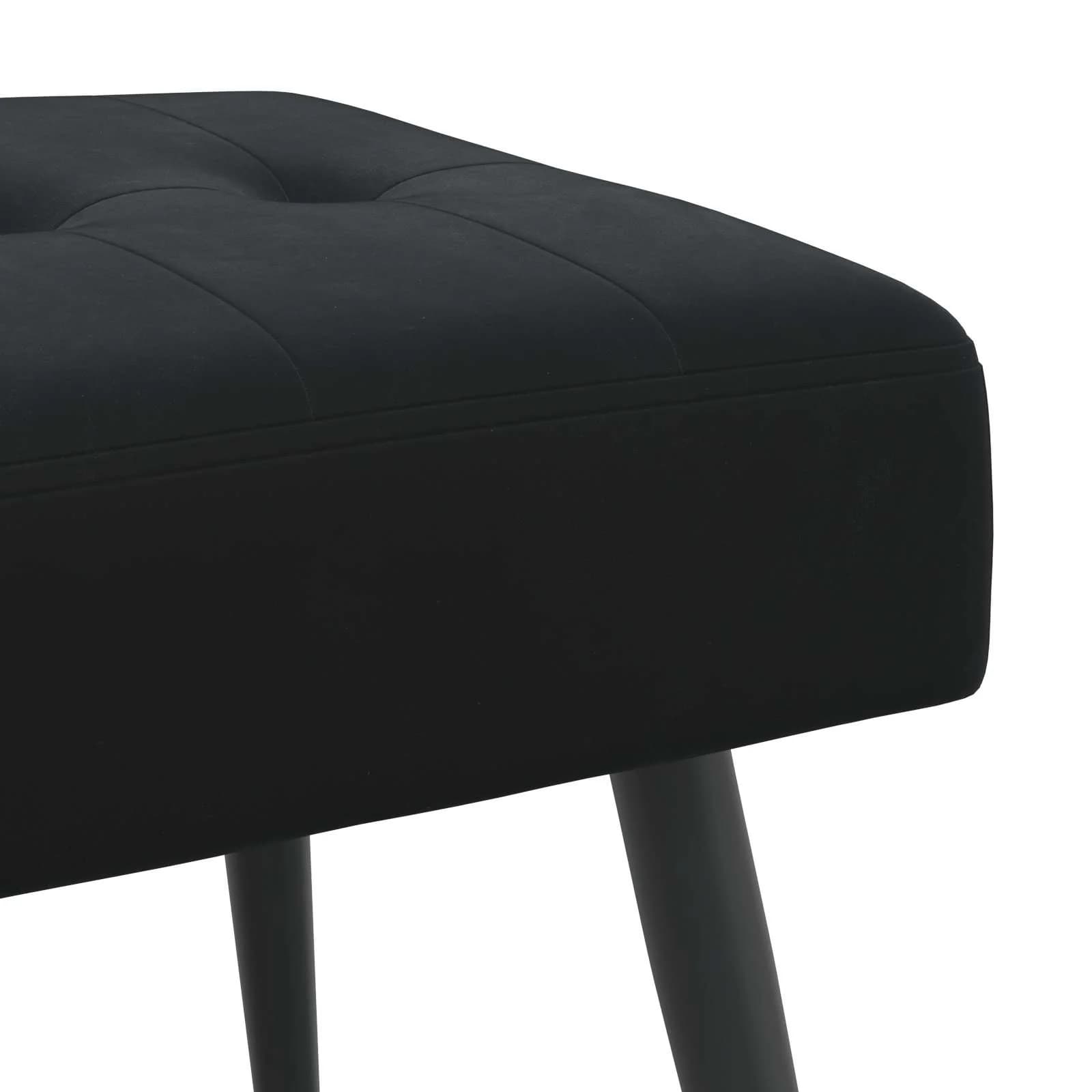 Klop s gumbnim oblazinjenjem Črna 110 x 40 x 46 cm Žamet - slika 6