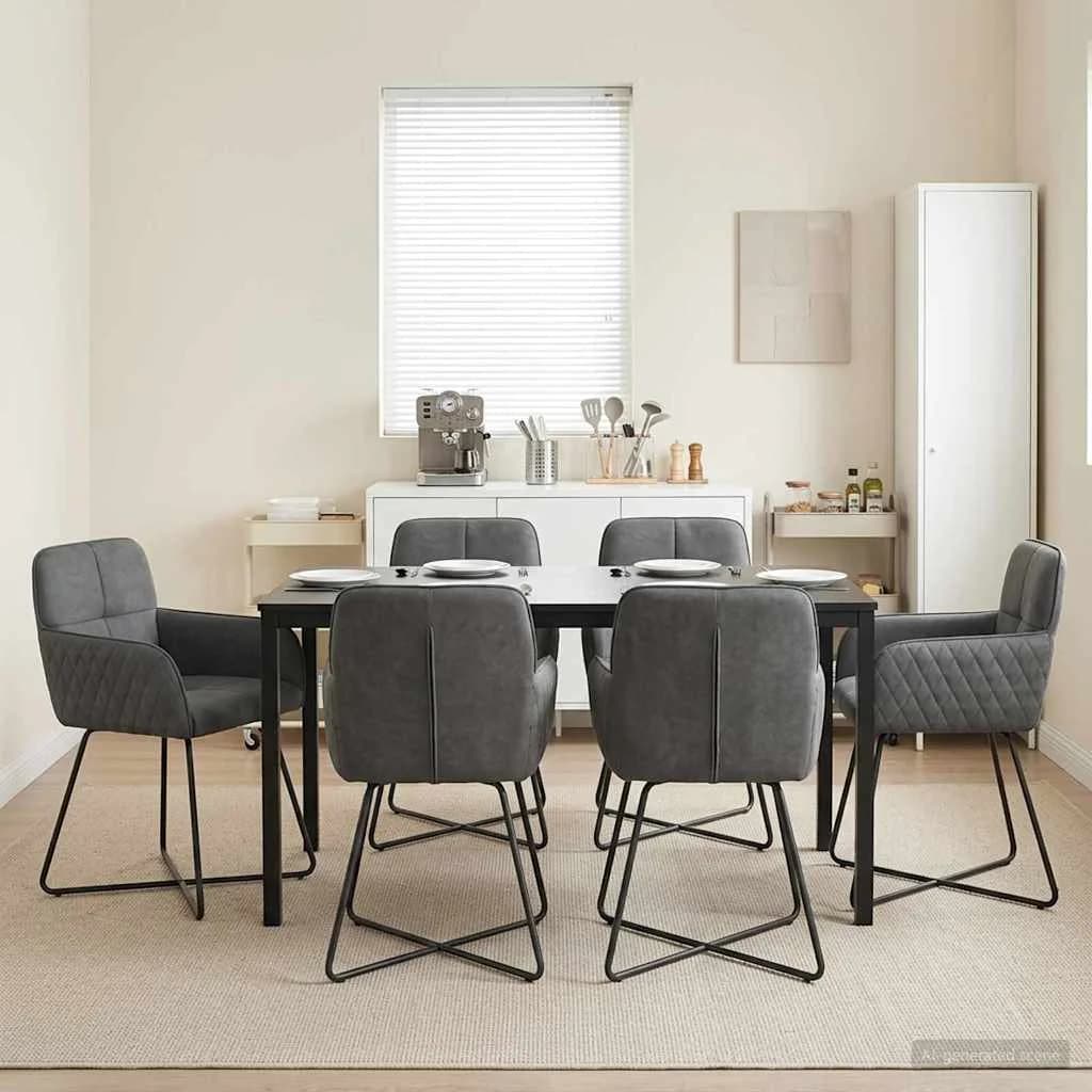 Jedilni stoli 6 kos Žamet Temno siva 59 x 56,5 x 86 cm
