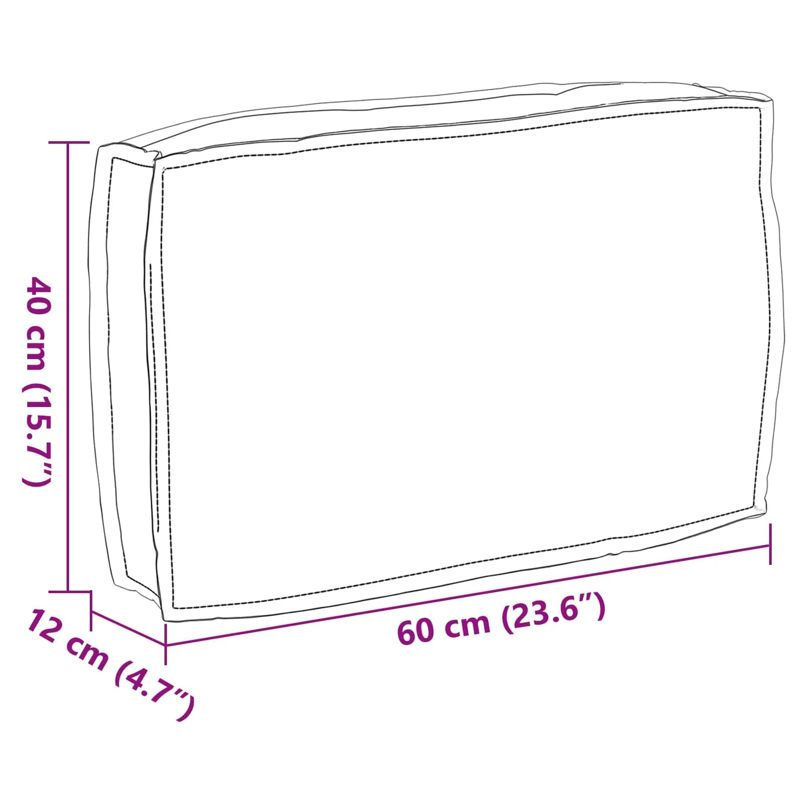 Blazina Antracit 60 x 40 x 12 cm Oxford tkanina - slika 6