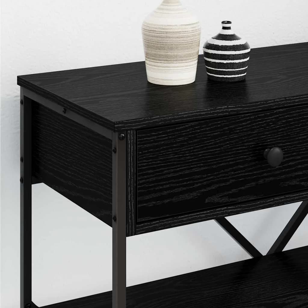 Konzolna miza s predalom Črna Orehovina 100 x 34,5 x 75 cm les - slika 4