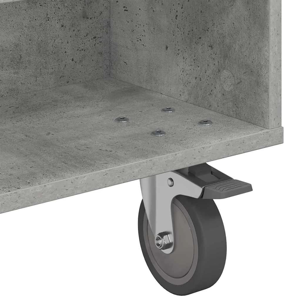 Stranska miza s kolesi Betonsko siva 90 x 50 x 30 cm - slika 8