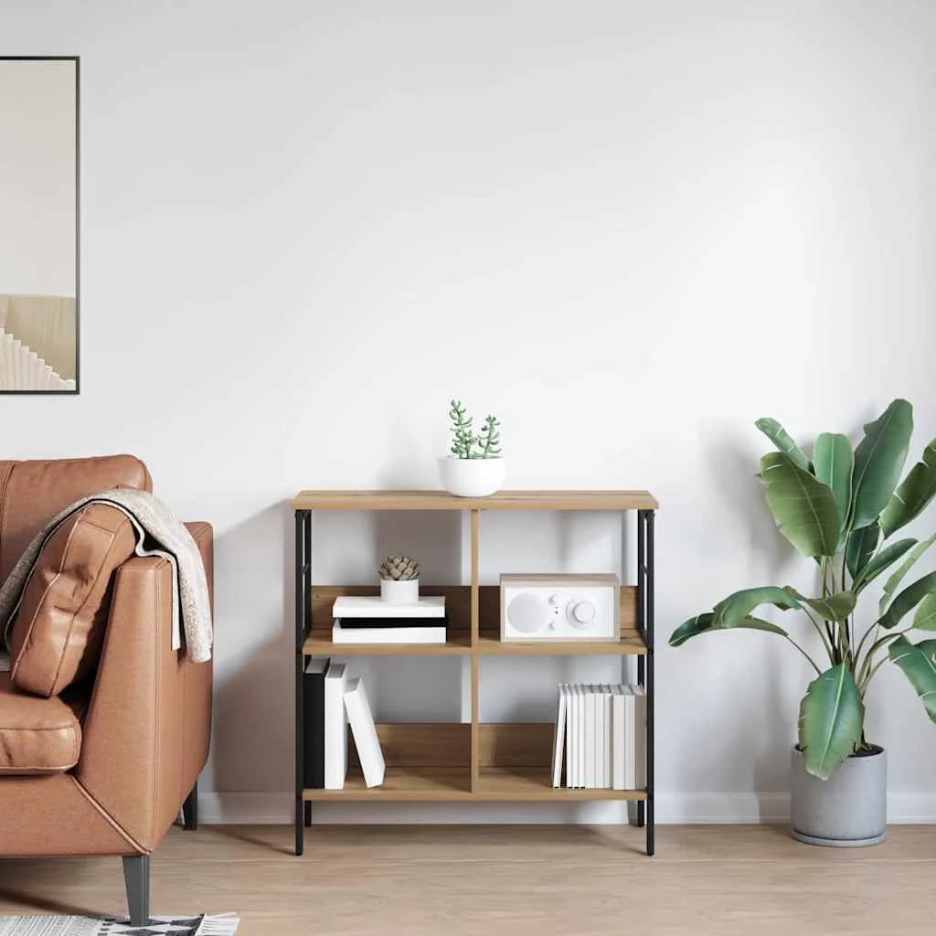 Knjižna polica 4 nivojev 82 x 32 x 79 cm Inženirski les - slika 4