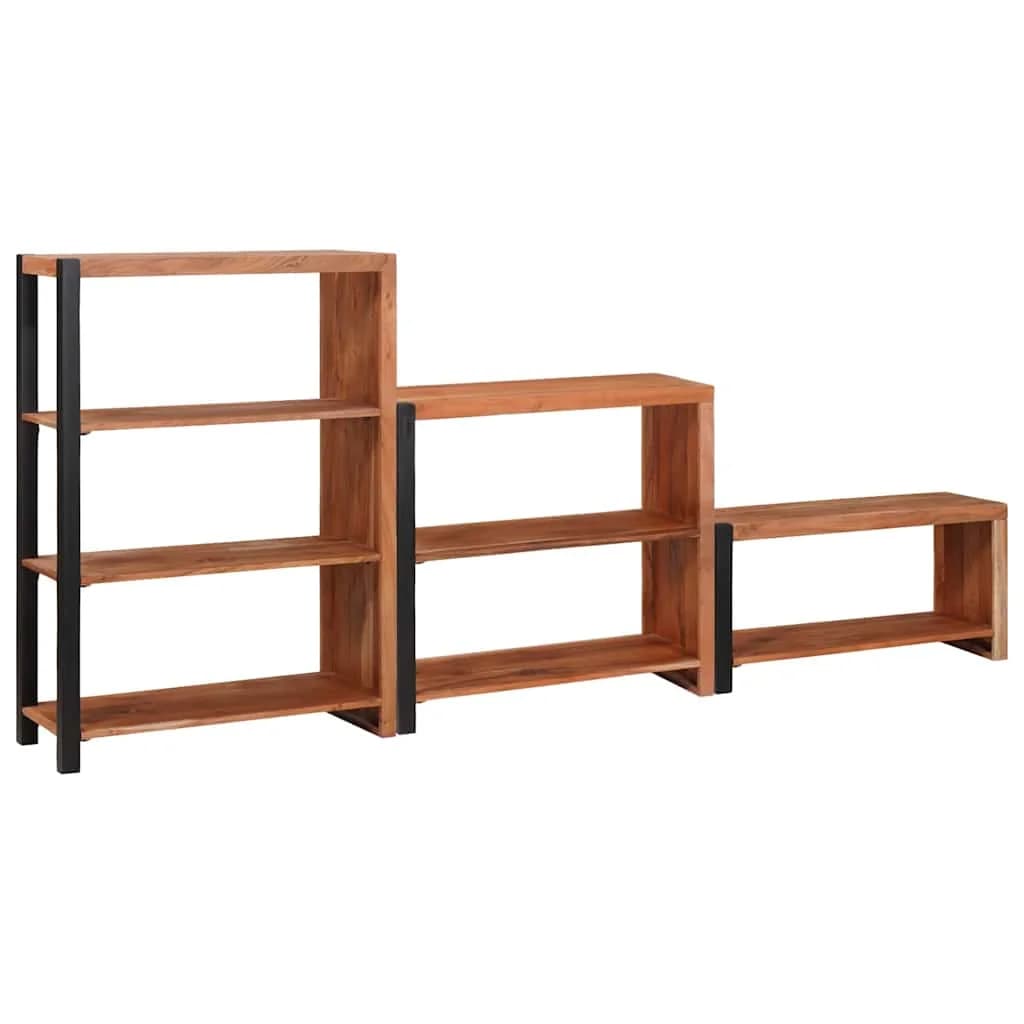 Knjižna polica 6 nivojev 3 kos 80 x 30 x 110 cm Rjava - slika 6