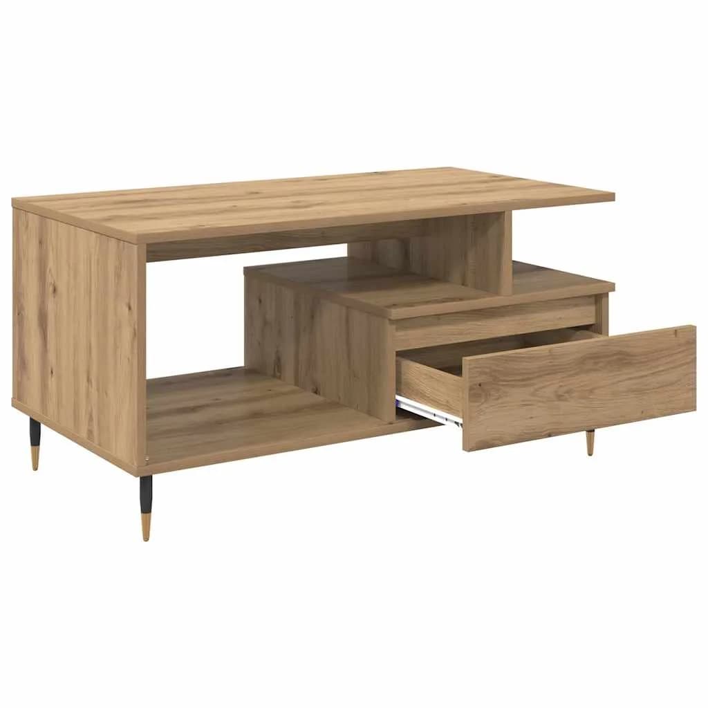 Klubska miza Umetni hrast 90 x 49 x 45 cm Inženirski les - slika 5