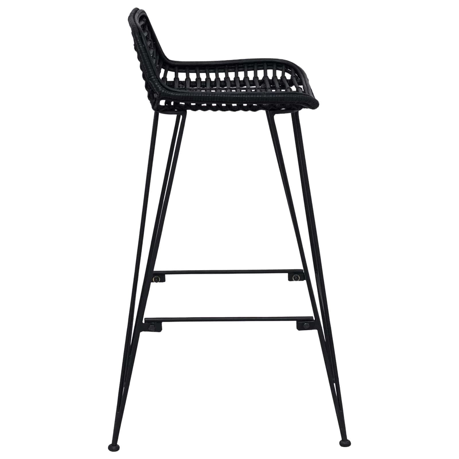 Barski stol 2 pcs Črna 44 x 46 x 91 cm Rattan in jeklo - slika 6