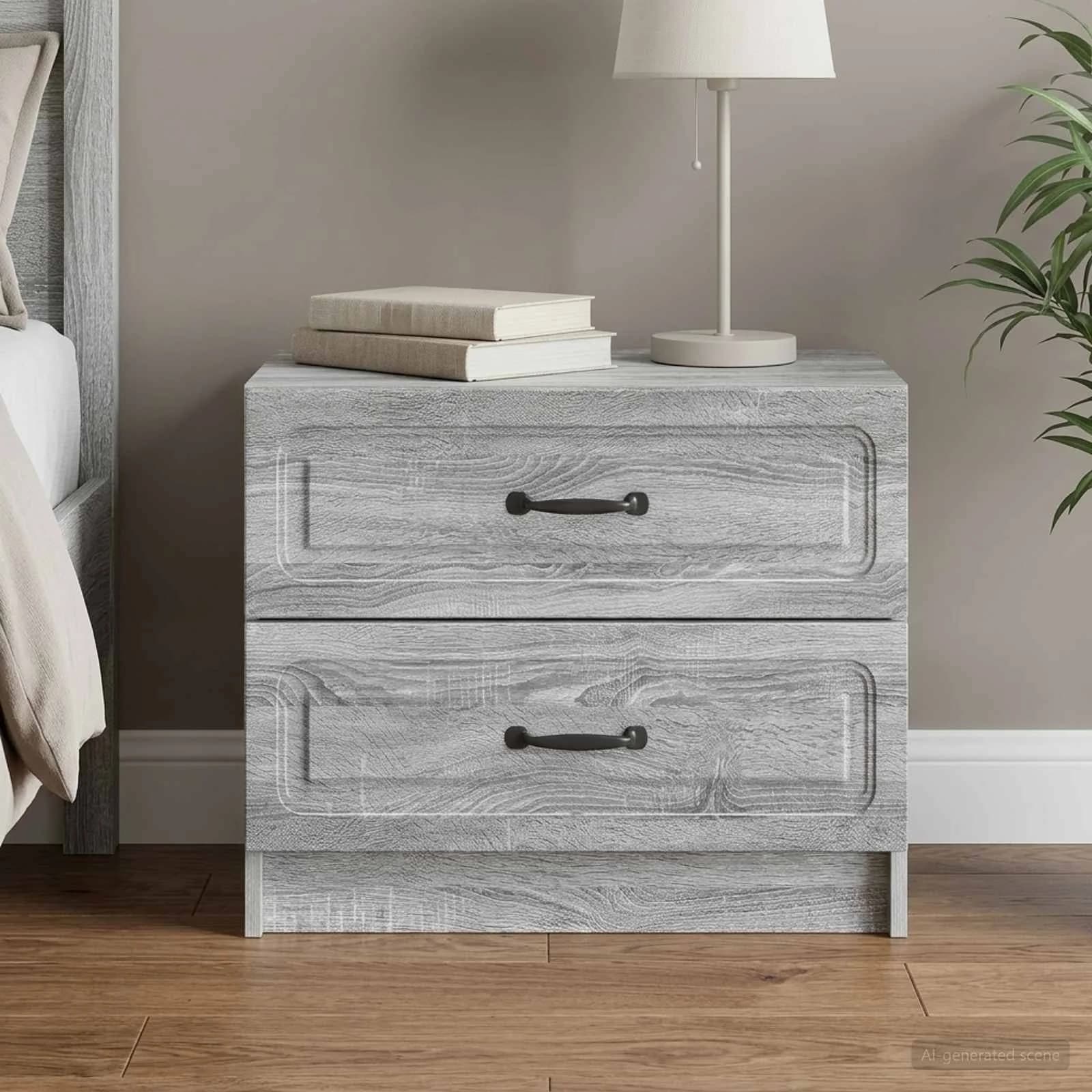 Nočna omarica Siva Sonoma 62 x 34,5 x 44,5 cm Inženirski les