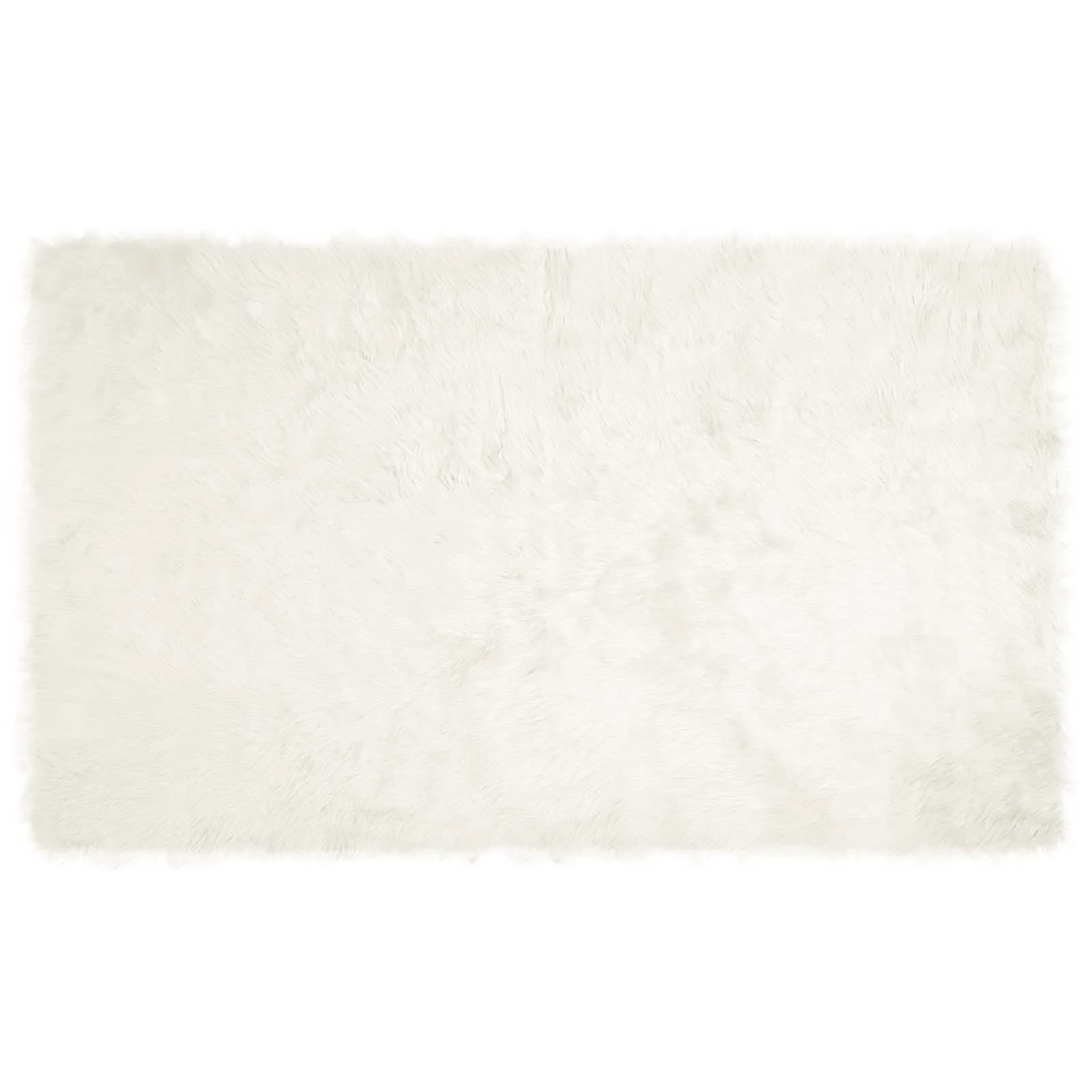 Preproga iz umetnega ovčjega krzna TAFALLA Bela 100 x 200 cm - slika 2