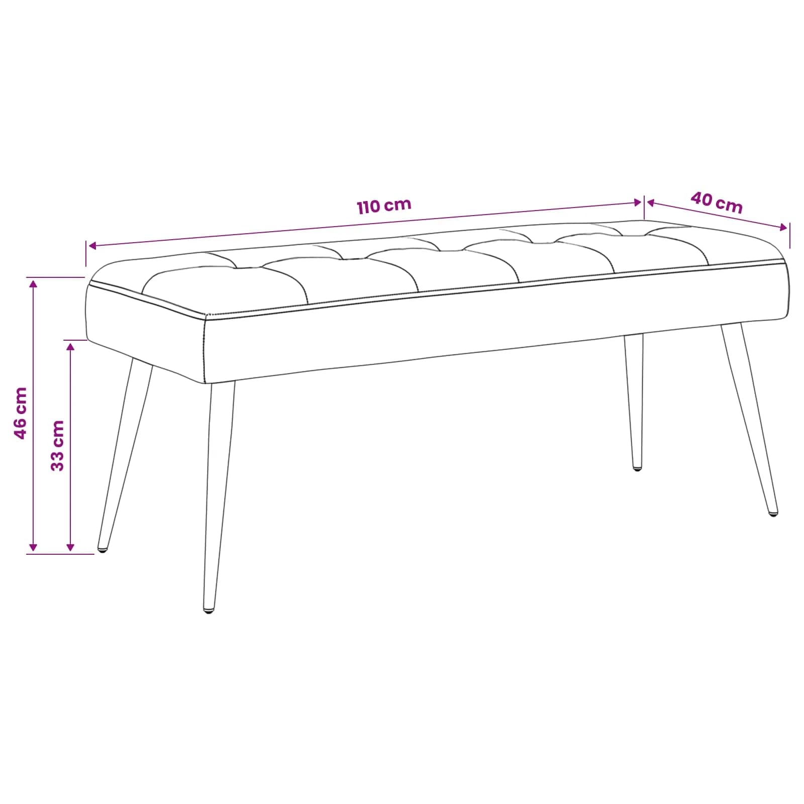 Klop s gumbnim oblazinjenjem Policijska modra 110 x 40 x 46 cm - slika 9