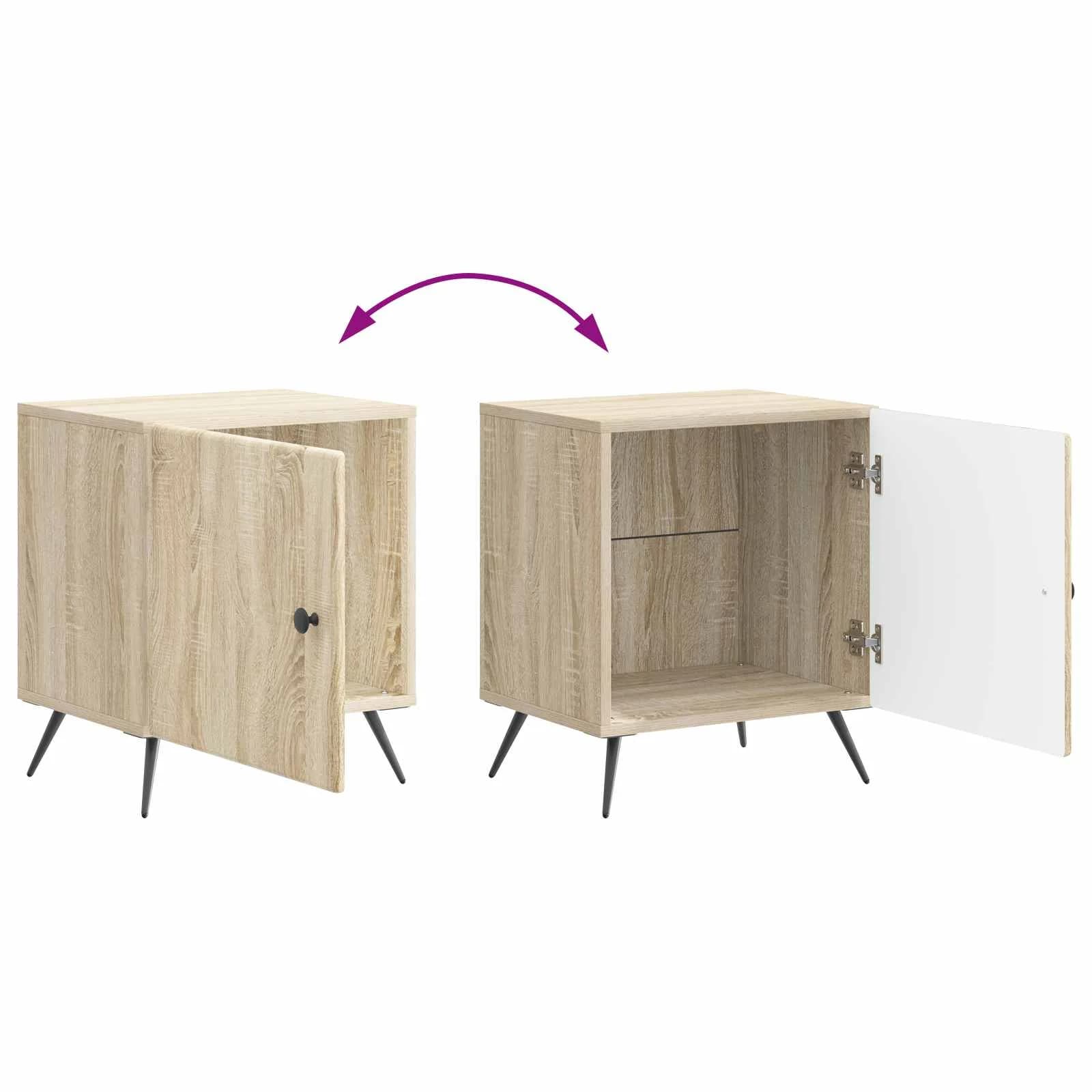 Nočna omarica 2 kos Sonoma hrast 43 x 34,5 x 50 cm - slika 12