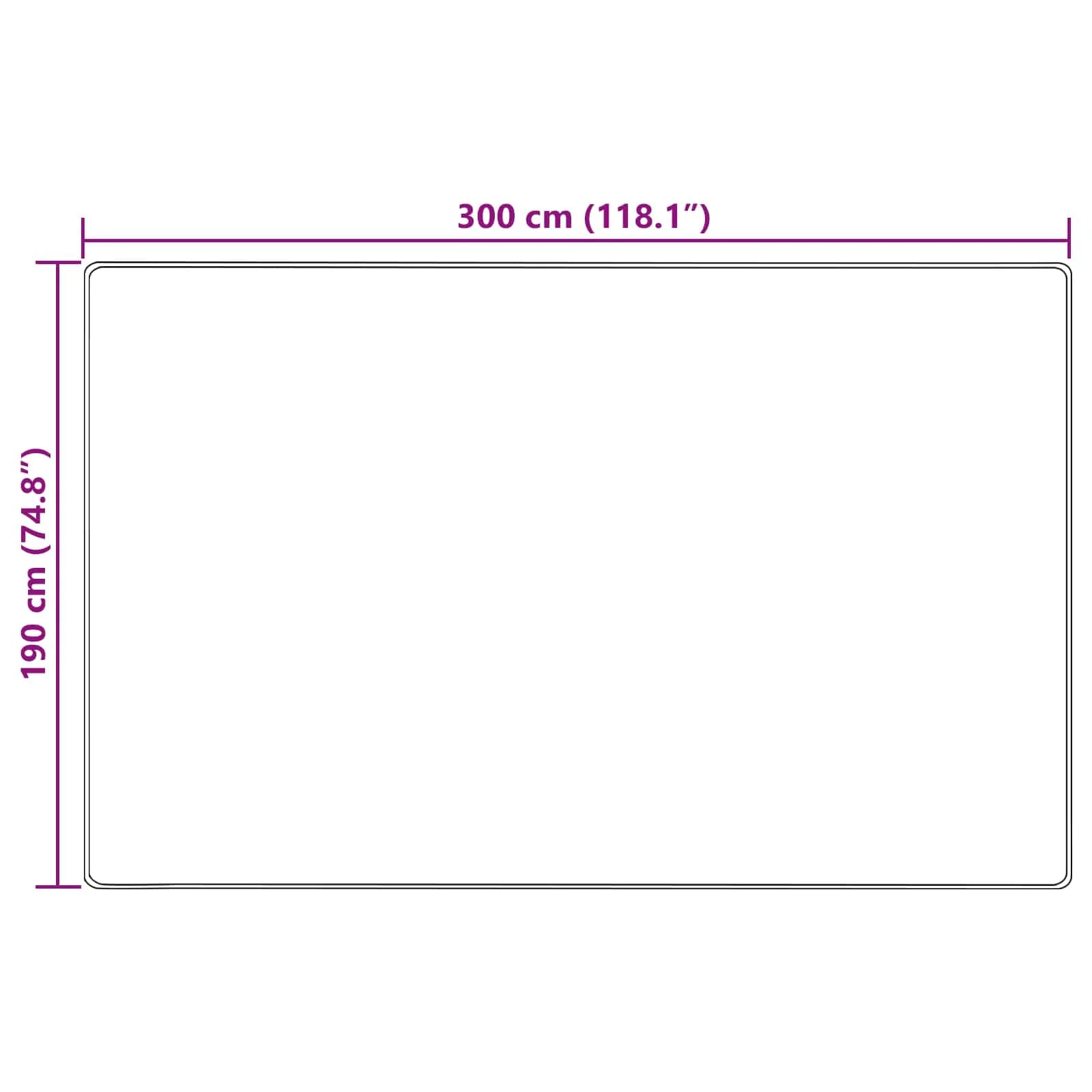 Preproga runner MARSA krema 190 x 300 cm Poliester in PVC - slika 7