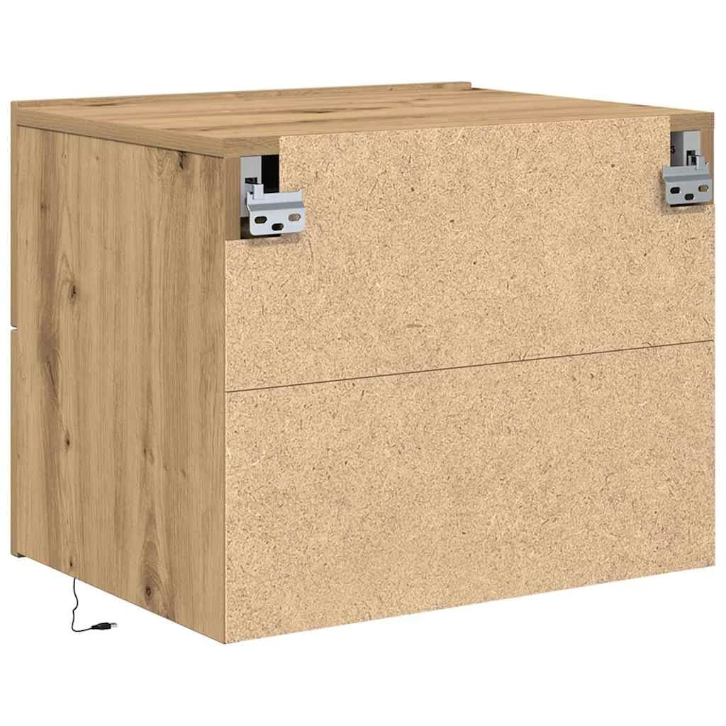 Nočna omarica 2 kos Umetni hrast 50 x 39 x 41 cm Inženirski les - slika 10